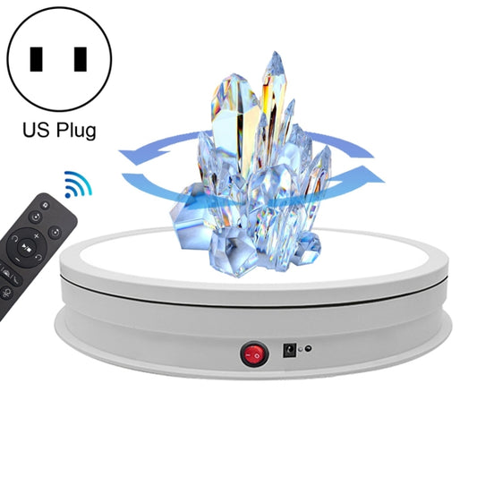 42cm LED Light Electric Rotating Display Stand Turntable, Power Plug:US Plug(White) -  by PMC Jewellery | Online Shopping South Africa | PMC Jewellery | Buy Now Pay Later Mobicred