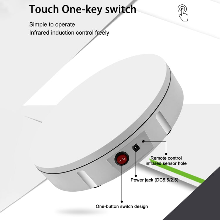 42cm Charging Rotating Display Stand Video Shooting Turntable, Load: 100kg, Power Plug:US Plug(White) - free shipping - PMC TechLife - Order now!