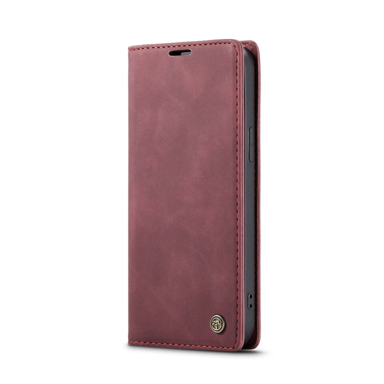 For iPhone 14 CaseMe-013 Multifunctional Retro Frosted Leather Phone Case (Wine Red) - iPhone 14 Cases by CaseMe | Online Shopping South Africa | PMC Jewellery | Buy Now Pay Later Mobicred