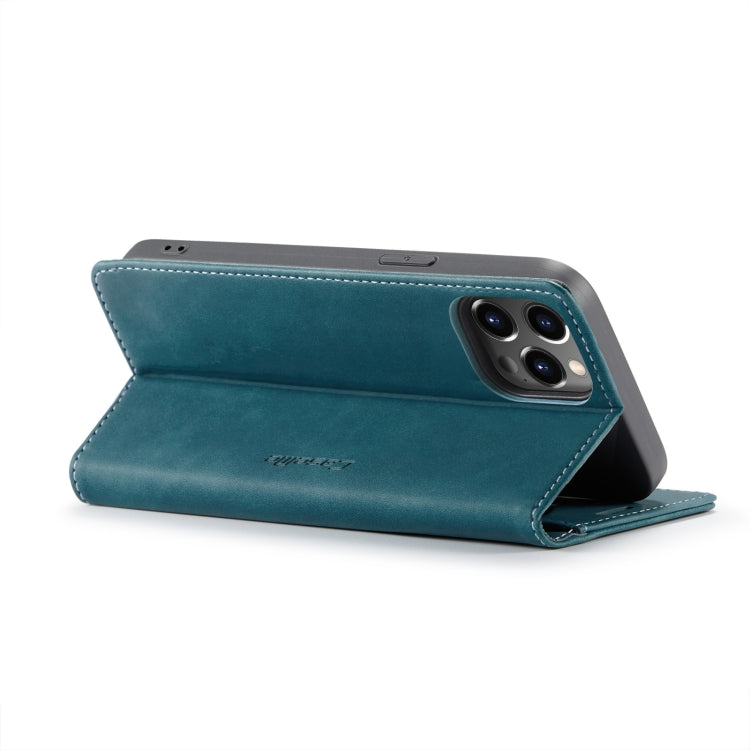 For iPhone 14 Pro CaseMe-013 Multifunctional Retro Frosted Leather Phone Case(Blue) - iPhone 14 Pro Cases by CaseMe | Online Shopping South Africa | PMC Jewellery | Buy Now Pay Later Mobicred