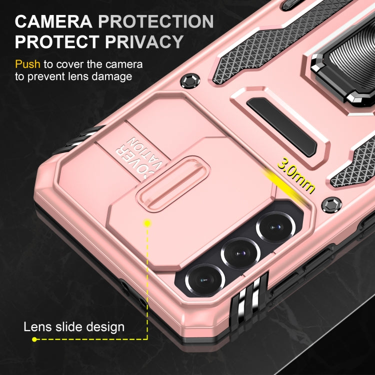 For Samsung Galaxy S21 5G Armor PC + TPU Camera Shield Phone Case(Rose Gold) - Galaxy S21 5G Cases by PMC TechLife | Online Shopping South Africa | PMC TechLife