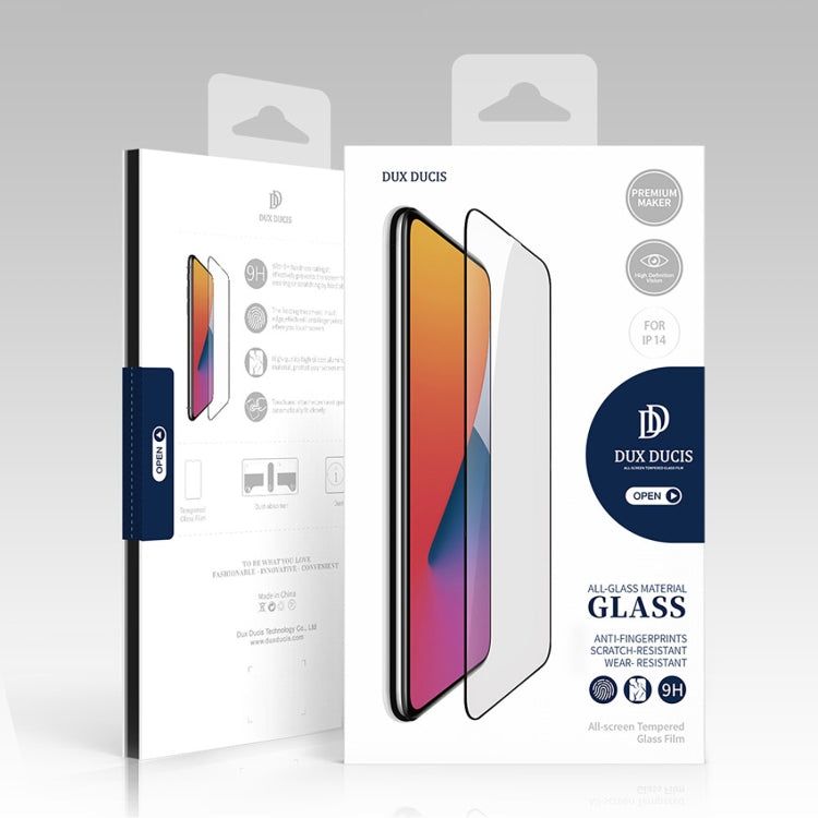 For iPhone 14 / 13 / 13 Pro 10pcs DUX DUCIS 0.33mm 9H Medium Alumina Tempered Glass Film(Black) - iPhone 14 Tempered Glass by DUX DUCIS | Online Shopping South Africa | PMC Jewellery | Buy Now Pay Later Mobicred