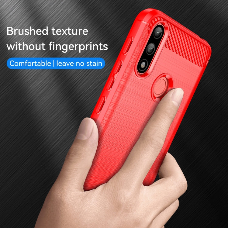 For Lenovo K13 Brushed Texture Carbon Fiber TPU Phone Case(Red) - Lenovo by PMC TechLife | Online Shopping South Africa | PMC TechLife