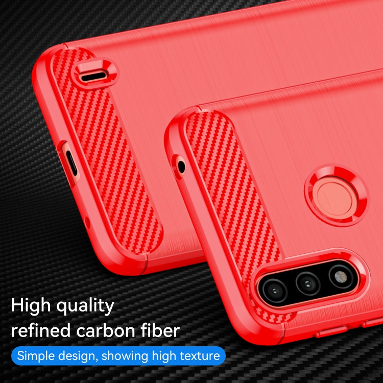 For Lenovo K13 Brushed Texture Carbon Fiber TPU Phone Case(Red) - Lenovo by PMC TechLife | Online Shopping South Africa | PMC TechLife