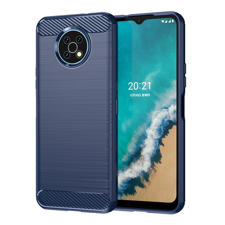 For Nokia G50 Brushed Texture Carbon Fiber TPU Phone Case(Blue) - Nokia Cases by PMC Jewellery | Online Shopping South Africa | PMC Jewellery | Buy Now Pay Later Mobicred