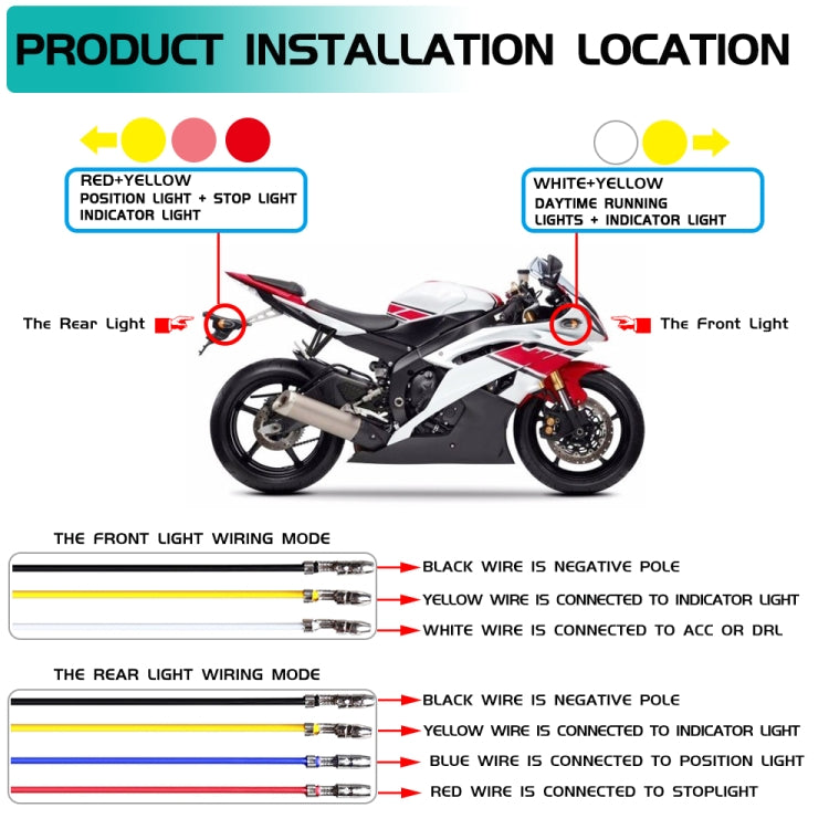 4 PCS Modified Motorcycle 16LEDs Brake Turn Tail Light, Transparent Shell(White Light + Yellow Light) - Turn Signal by PMC TechLife | Online Shopping South Africa | PMC TechLife | Buy Now Pay Later Mobicred