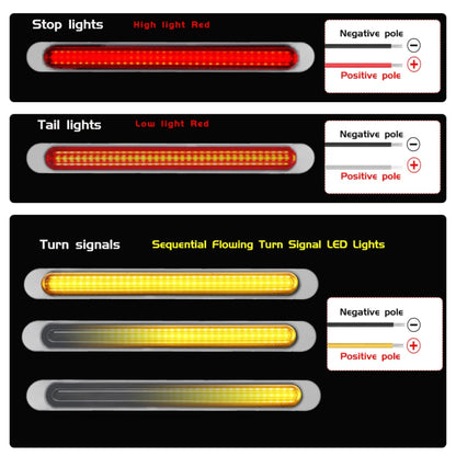 2 PCS 72LEDs Two-color Brake Turn Tail Light(Transparent Shell Red Light + Flowing Yellow Light) - Turn Signal by PMC Jewellery | Online Shopping South Africa | PMC Jewellery | Buy Now Pay Later Mobicred