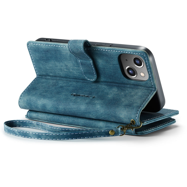 For iPhone 14 CaseMe C30 Multifunctional Phone Leather Case (Blue) - iPhone 14 Cases by CaseMe | Online Shopping South Africa | PMC Jewellery | Buy Now Pay Later Mobicred