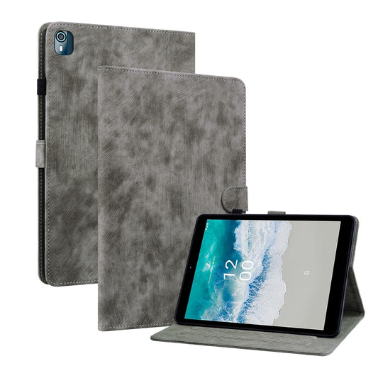 For Nokia T10 Tiger Pattern PU Tablet Case(Grey) - Nokia by PMC Jewellery | Online Shopping South Africa | PMC Jewellery | Buy Now Pay Later Mobicred