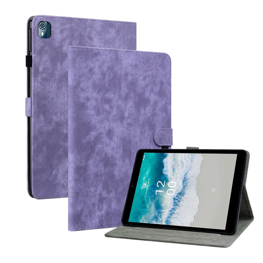 For Nokia T10 Tiger Pattern PU Tablet Case(Purple) - Nokia by PMC Jewellery | Online Shopping South Africa | PMC Jewellery | Buy Now Pay Later Mobicred