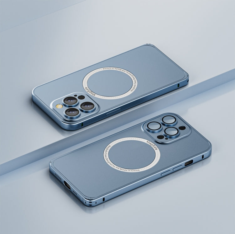 For iPhone 14 Frosted MagSafe Magnetic Phone Case with Lens Film (Sierra Blue) - iPhone 14 Cases by PMC Jewellery | Online Shopping South Africa | PMC Jewellery