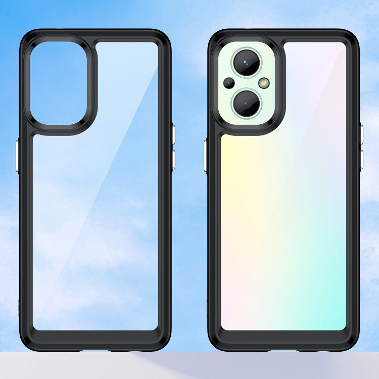 For OPPO Reno 7Z 5G Colorful Series Acrylic + TPU Phone Case(Black) - OPPO Cases by PMC Jewellery | Online Shopping South Africa | PMC Jewellery | Buy Now Pay Later Mobicred