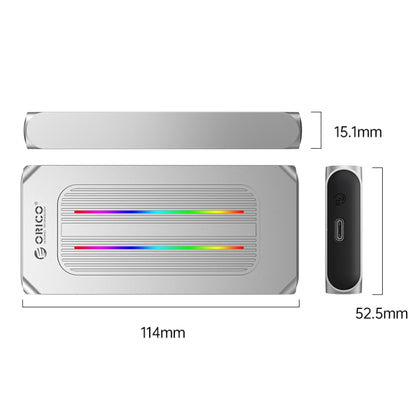 ORICO M2R1-G2-SV 10Gbps M.2 NVMe RGB SSD Enclosure(Silver) - HDD Enclosure by ORICO | Online Shopping South Africa | PMC Jewellery | Buy Now Pay Later Mobicred