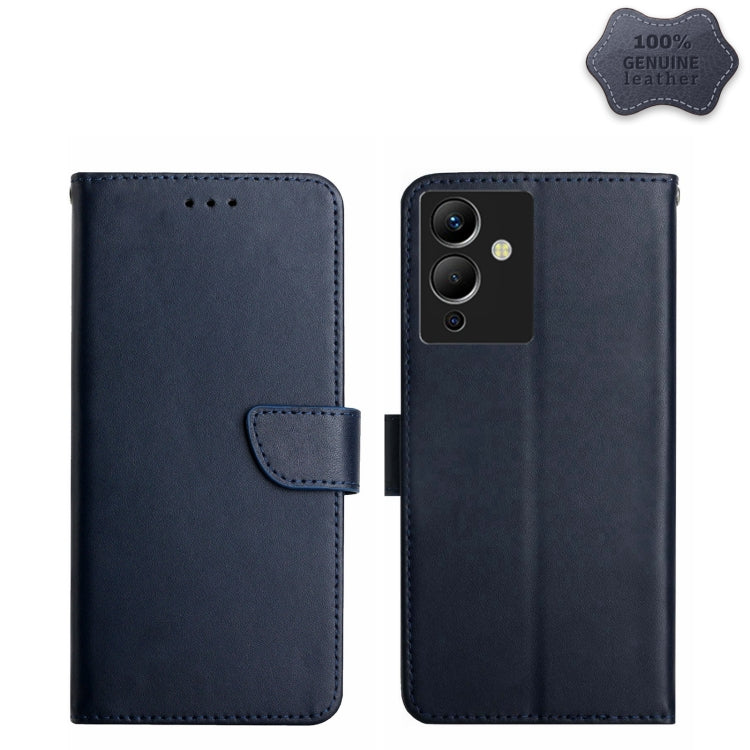 For Infinix Note 12 G96 Genuine Leather Fingerprint-proof Horizontal Flip Phone Case(Blue) - Infinix Cases by PMC TechLife | Online Shopping South Africa | PMC TechLife | Buy Now Pay Later Mobicred