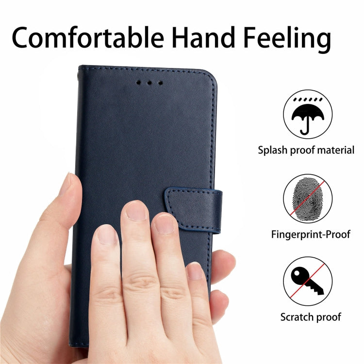 For Infinix Smart 6 Genuine Leather Fingerprint-proof Horizontal Flip Phone Case(Blue) - Infinix Cases by PMC TechLife | Online Shopping South Africa | PMC TechLife | Buy Now Pay Later Mobicred
