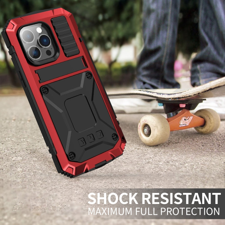 For iPhone 14 Pro Max R-JUST Shockproof Waterproof Dust-proof Case with Holder (Red) - iPhone 14 Pro Max Cases by R-JUST | Online Shopping South Africa | PMC Jewellery