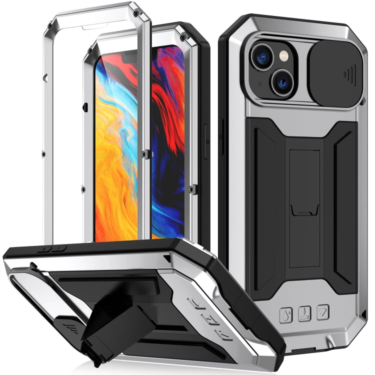 For iPhone 14 R-JUST Shockproof Life Waterproof Dust-proof Case (Silver) - iPhone 14 Cases by R-JUST | Online Shopping South Africa | PMC TechLife | Buy Now Pay Later Mobicred