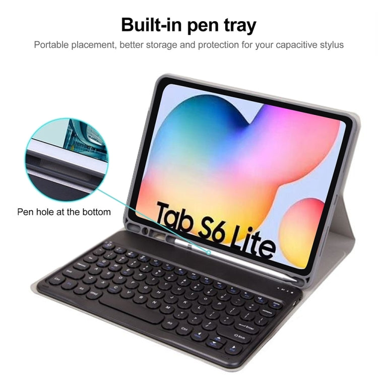 Round Cap Bluetooth Keyboard Leather Case with Pen Slot, without Touchpad For Samsung Galaxy Tab S7(Green+Green Keyboard) - Samsung Keyboard by PMC Jewellery | Online Shopping South Africa | PMC Jewellery