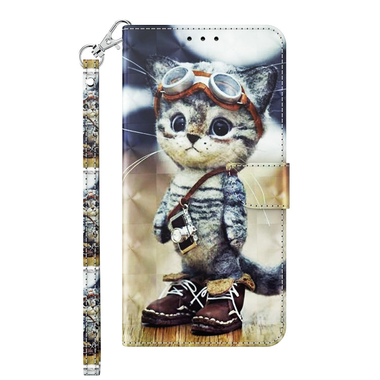 For OPPO A16 / A16s / A54s 3D Painted Leather Phone Case(Naughty Cat) - OPPO Cases by PMC Jewellery | Online Shopping South Africa | PMC Jewellery | Buy Now Pay Later Mobicred