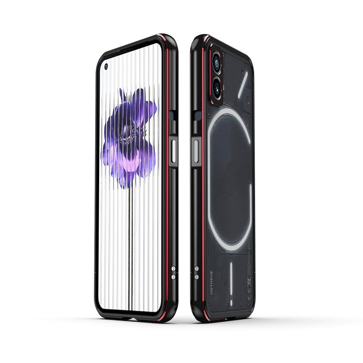 For Nothing Phone 1 Aurora Series Lens Protector + Metal Frame Protective Phone Case(Black Red) - More Brand by PMC TechLife | Online Shopping South Africa | PMC TechLife | Buy Now Pay Later Mobicred