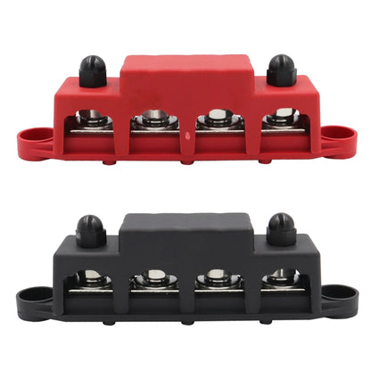 1 Pair Black & Red M8 Stud RV Ship High Current Power Distribution Terminal Block with Cover - Fuse by PMC Jewellery | Online Shopping South Africa | PMC Jewellery | Buy Now Pay Later Mobicred