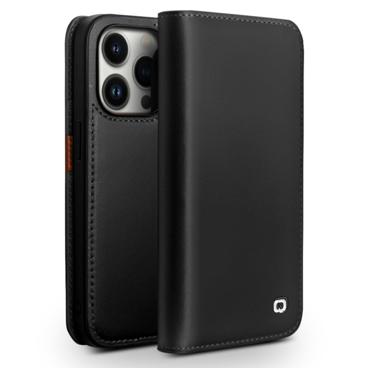For iPhone 14 Pro QIALINO Business Horizontal Flip PU Phone Case(Black) - free shipping - PMC TechLife - Order now!