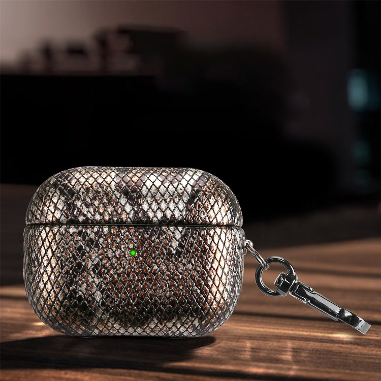 J01 Mesh Snakeskin Headphone Case For AirPods Pro(Black) - For AirPods Pro by PMc TechLife | Online Shopping South Africa | PMc TechLife | Buy Now Pay Later Mobicred