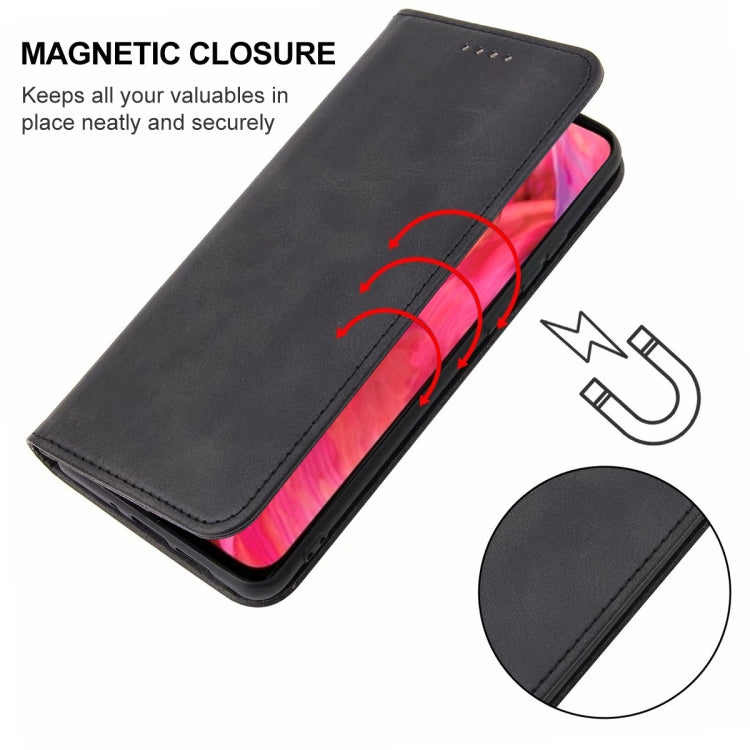 For OPPO A74 5G Magnetic Closure Leather Phone Case(Black) - OPPO Cases by PMC Jewellery | Online Shopping South Africa | PMC Jewellery | Buy Now Pay Later Mobicred