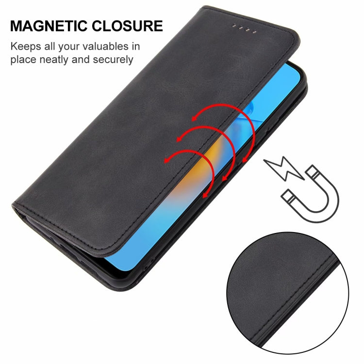 For OPPO A74 4G Magnetic Closure Leather Phone Case(Black) - OPPO Cases by PMC Jewellery | Online Shopping South Africa | PMC Jewellery | Buy Now Pay Later Mobicred