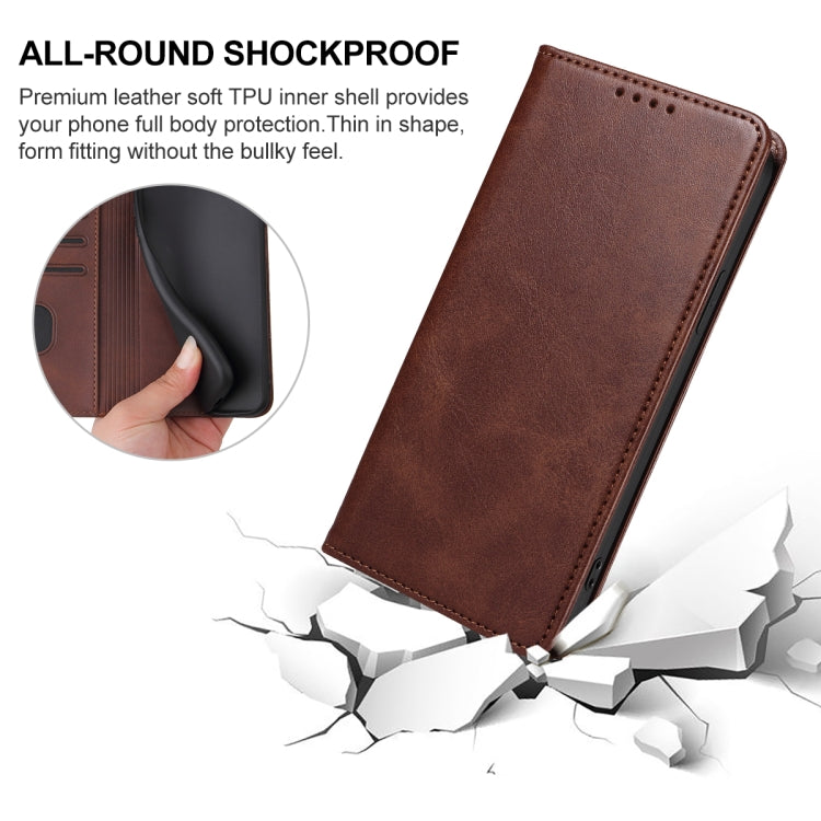 For vivo Y30 Magnetic Closure Leather Phone Case(Brown) - vivo Cases by PMC TechLife | Online Shopping South Africa | PMC TechLife