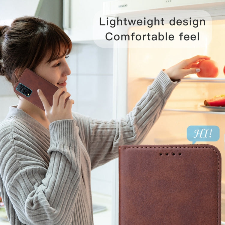 For vivo Y30 Magnetic Closure Leather Phone Case(Brown) - vivo Cases by PMC TechLife | Online Shopping South Africa | PMC TechLife
