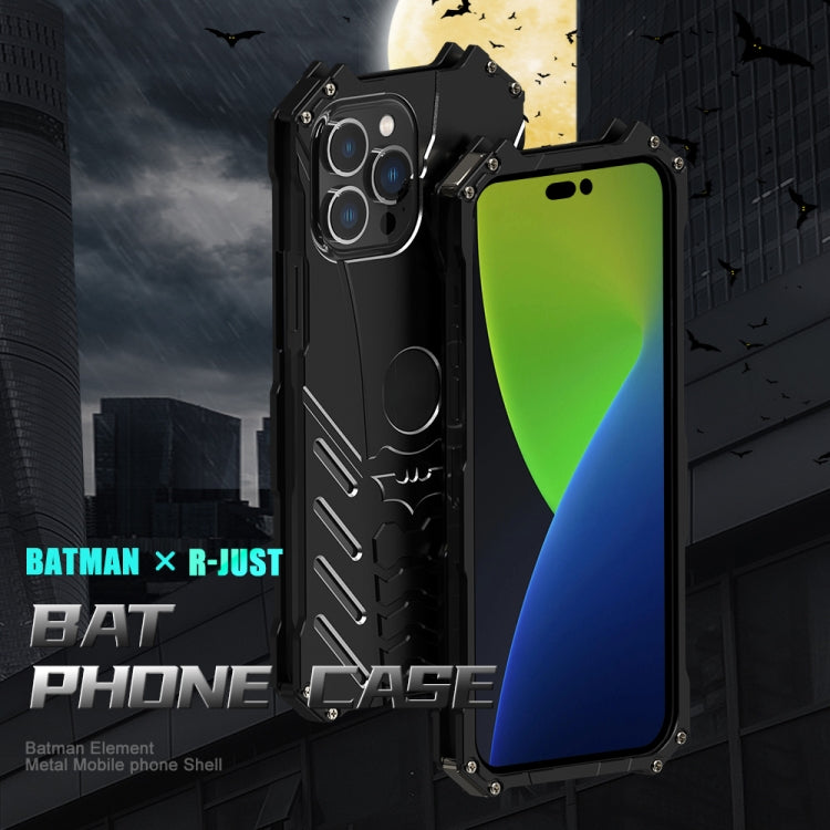 For iPhone 14 Plus R-JUST Batman Metal Mobile Phone Protective Case (Black) - iPhone 14 Plus Cases by R-JUST | Online Shopping South Africa | PMC TechLife | Buy Now Pay Later Mobicred
