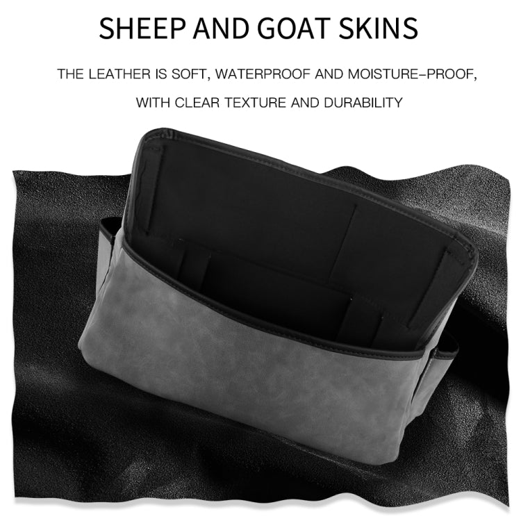 Car Center Console Hanging Bag Sheepskin Leather Storage Bag(Grey) - Seat Accessories by PMC TechLife | Online Shopping South Africa | PMC TechLife | Buy Now Pay Later Mobicred