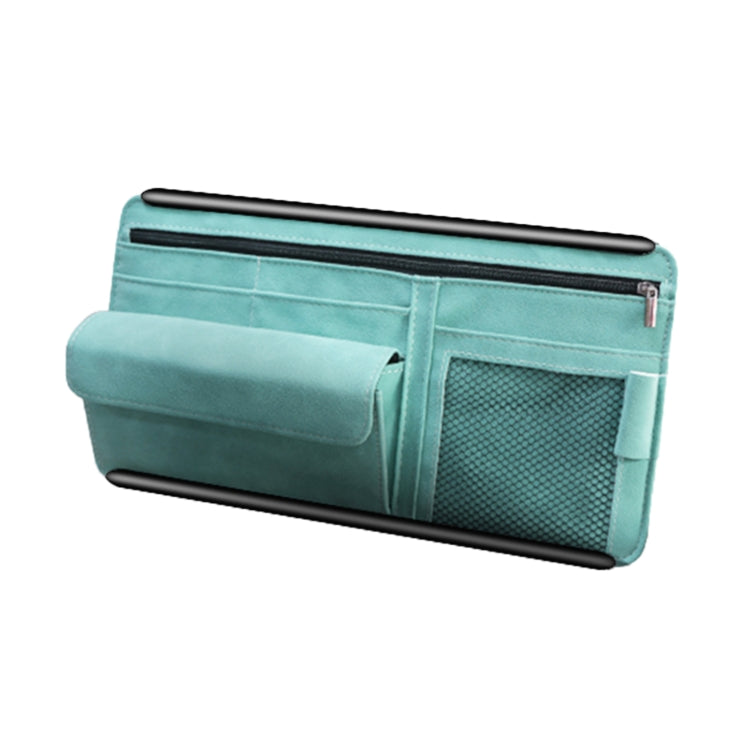 Car Sun Viso Sheepskin Leather Storage Bag(Blue) - Stowing Tidying by PMC Jewellery | Online Shopping South Africa | PMC Jewellery | Buy Now Pay Later Mobicred