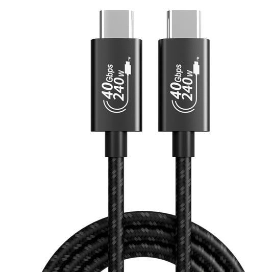 PD240W 40Gbps Dual Type-C USB4 Compatible Fast Charging Data Cable, Length:0.5m(Black) - USB-C & Type-C Cable by PMC Jewellery | Online Shopping South Africa | PMC Jewellery | Buy Now Pay Later Mobicred