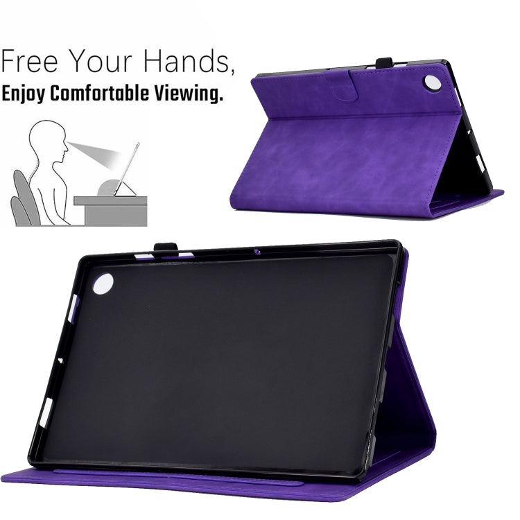 For Lenovo Tab M10 Plus 3rd Gen 10.6 inch Embossed Smile Flip Tablet Leather Case(Purple) - Lenovo by PMC TechLife | Online Shopping South Africa | PMC TechLife | Buy Now Pay Later Mobicred