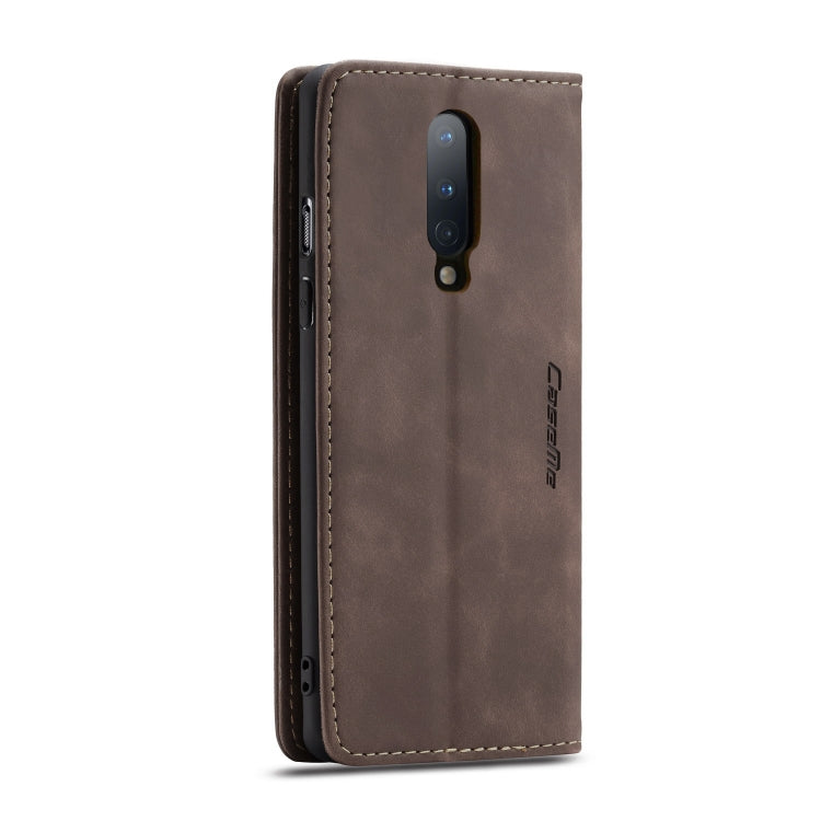 For OnePlus 8 CaseMe Multifunctional Horizontal Flip Leather Case, with Card Slot & Holder & Wallet(Coffee) - OnePlus Cases by CaseMe | Online Shopping South Africa | PMC Jewellery | Buy Now Pay Later Mobicred