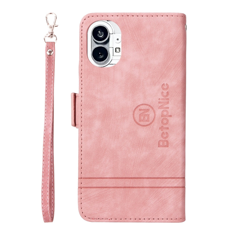 For Nothing Phone 1 BETOPNICE Dual-side Buckle Leather Phone Case(Pink) - More Brand by BETOPNICE | Online Shopping South Africa | PMC Jewellery | Buy Now Pay Later Mobicred