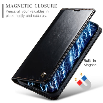 For iPhone 13 Pro Max CaseMe 003 Crazy Horse Texture Leather Phone Case(Black) - iPhone 13 Pro Cases by CaseMe | Online Shopping South Africa | PMC Jewellery | Buy Now Pay Later Mobicred