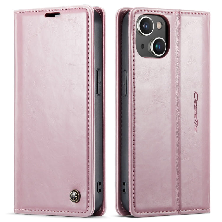 For iPhone 14 CaseMe 003 Crazy Horse Texture Leather Phone Case(Rose Gold) - iPhone 14 Cases by CaseMe | Online Shopping South Africa | PMC Jewellery | Buy Now Pay Later Mobicred