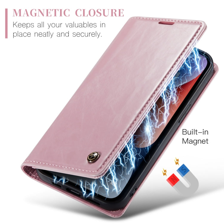 For iPhone 14 CaseMe 003 Crazy Horse Texture Leather Phone Case(Rose Gold) - iPhone 14 Cases by CaseMe | Online Shopping South Africa | PMC Jewellery | Buy Now Pay Later Mobicred