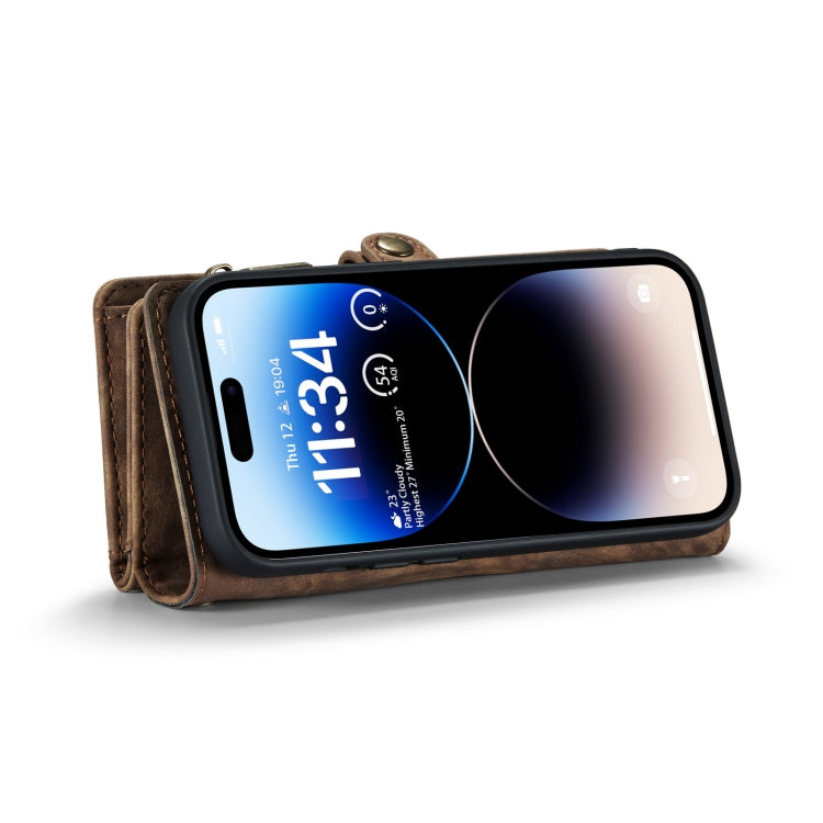 For iPhone 14 Pro CaseMe 008 Detachable Multifunctional Leather Phone Case(Brown) - iPhone 14 Pro Cases by CaseMe | Online Shopping South Africa | PMC Jewellery | Buy Now Pay Later Mobicred