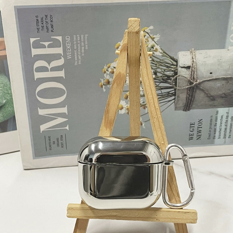 For AirPods 3 Split Electroplating TPU Earphone Protective Case with Hook(Silver) - For AirPods 3 by PMC Jewellery | Online Shopping South Africa | PMC Jewellery | Buy Now Pay Later Mobicred