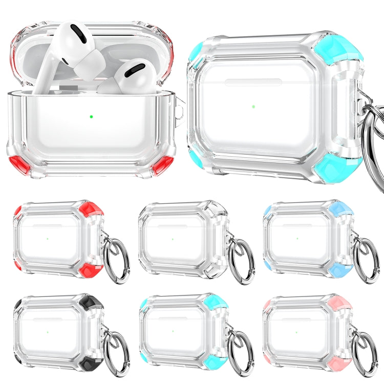 For AirPods Pro 2 Dual-color PC Shockproof Earphone Case with Hook(Sky Blue) - For AirPods Pro 2 by PMC Jewellery | Online Shopping South Africa | PMC Jewellery | Buy Now Pay Later Mobicred