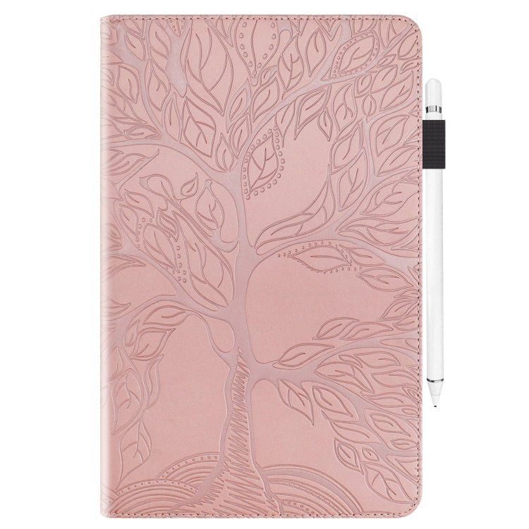 For 10 inch Life Tree Pattern Flip Universal Leather Tablet Case(Rose Gold) - 10 - 11 inch by PMC TechLife | Online Shopping South Africa | PMC TechLife | Buy Now Pay Later Mobicred