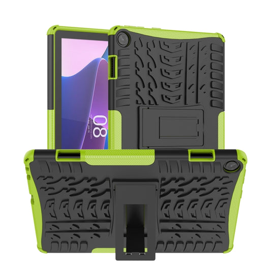 For Lenovo Tab M10 3rd Gen Tire Texture TPU + PC Tablet Case with Holder(Green) - Lenovo by PMC Jewellery | Online Shopping South Africa | PMC Jewellery | Buy Now Pay Later Mobicred