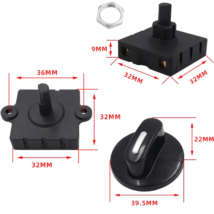 Type A 2 Pair 4 Gear 3 Speed Rotary Switch Fan Heater Speed Selector - free shipping - PMC TechLife - Order now!