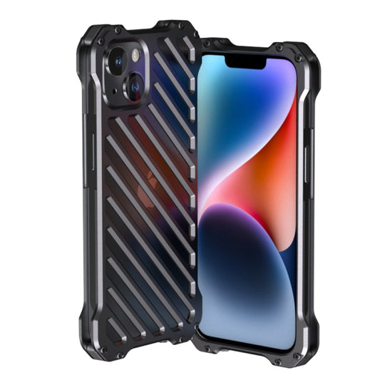 For iPhone 14 Plus R-JUST Breathable Armor Phone Case(Silver Grey) - iPhone 14 Plus Cases by R-JUST | Online Shopping South Africa | PMC Jewellery