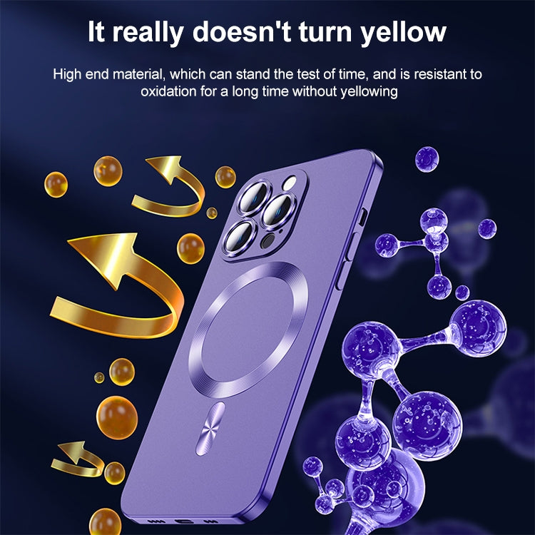 For iPhone 14 Pro Liquid Lens Protector Magsafe Phone Case(Dark Purple) - iPhone 14 Pro Cases by PMC TechLife | Online Shopping South Africa | PMC TechLife