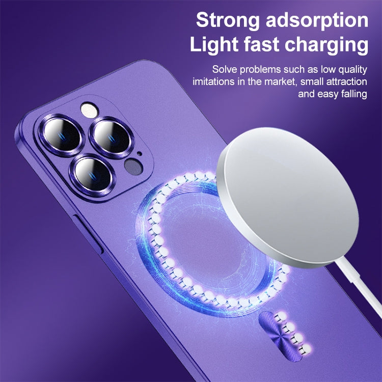 For iPhone 12 Pro Max Liquid Lens Protector Magsafe Phone Case(Dark Purple) - free shipping - PMC TechLife - Order now!